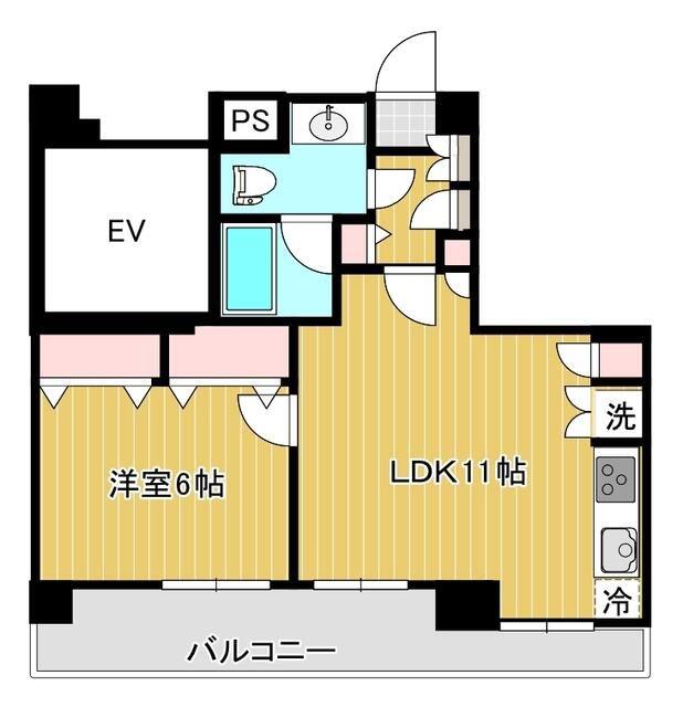 イルサント代々木上原(1LDK/4階)の間取り写真