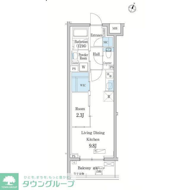 デュオフラッツ大宮(1LDK/2階)の間取り写真
