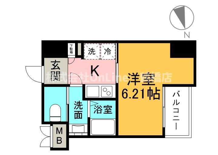 ARTIZA森ノ宮D.C(1K/9階)の間取り写真