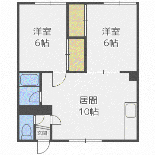 第一丸栄ハイツ(2LDK/1階)の間取り写真