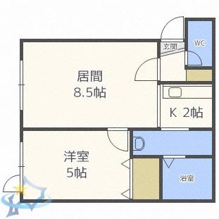 プラッツ南16条(1LDK/1階)の間取り写真
