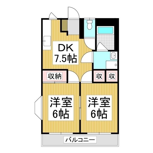 メゾンサンシティ(2DK/1階)の間取り写真
