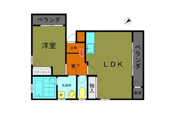 エムズパティオ(1LDK/1階)の間取り写真