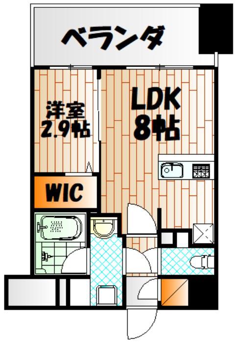 グランフォーレ小倉シティタワー(1LDK/13階)の間取り写真