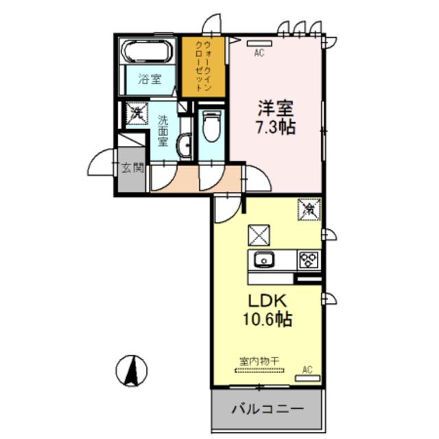 TMS COURT(1LDK/1階)の間取り写真