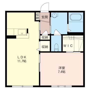 マサール1号館(1LDK/1階)の間取り写真