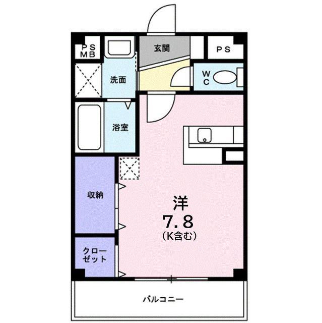 ピュア21(ワンルーム/2階)の間取り写真