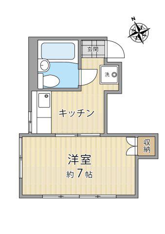 福澤ハイツ(1K/1階)の間取り写真
