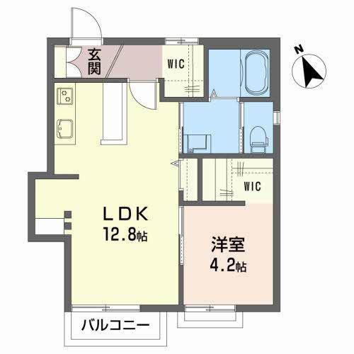 サンコートひより台C(1LDK/2階)の間取り写真