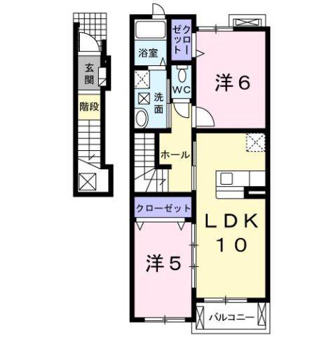 ソレアード(2LDK/2階)の間取り写真