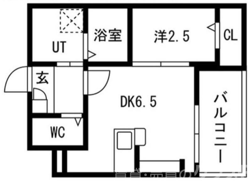 エヌエムセント(1DK/2階)の間取り写真