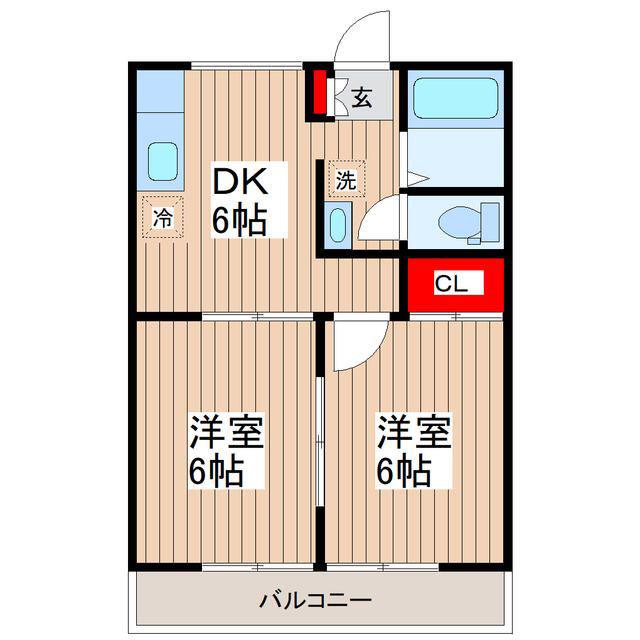 ハイツKINTARO(2DK/2階)の間取り写真