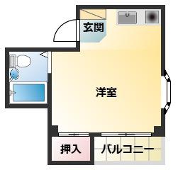 メゾンラベール(ワンルーム/2階)の間取り写真