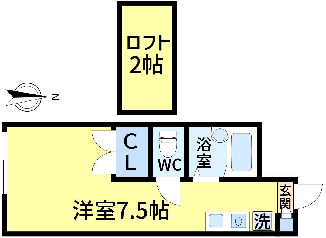 サンテラス奥戸(ワンルーム/2階)の間取り写真