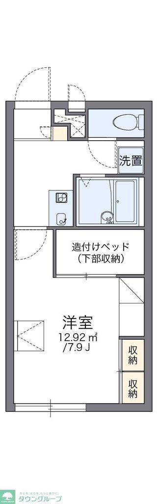 レオパレスEASEII(1K/2階)の間取り写真