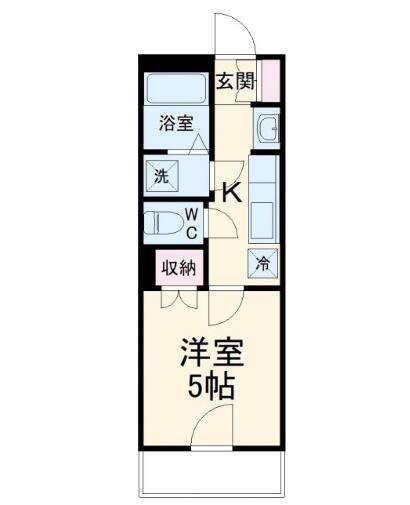 BAUMROOM美園(1K/3階)の間取り写真