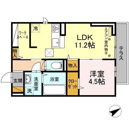 エミネンス(1LDK/1階)の間取り写真