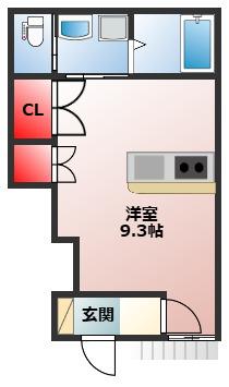 WELL-BEING和泉大宮(ワンルーム/1階)の間取り写真