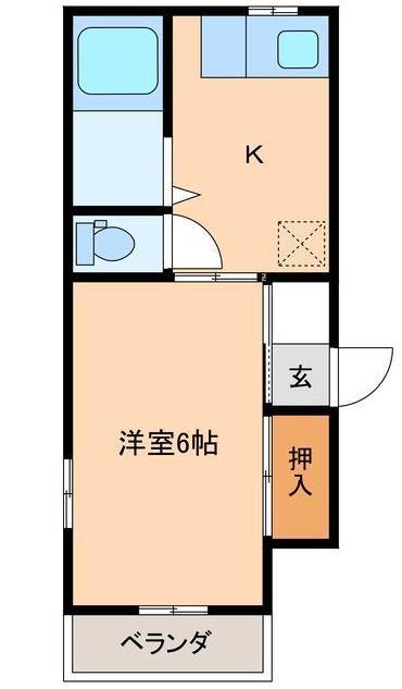 七五三第一マンション(1K/1階)の間取り写真