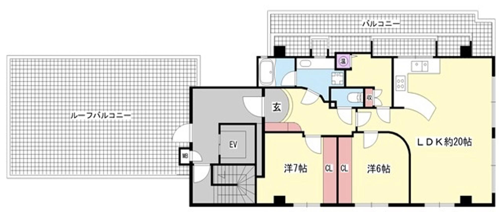 イルシオンド芦屋(2LDK/6階)の間取り写真