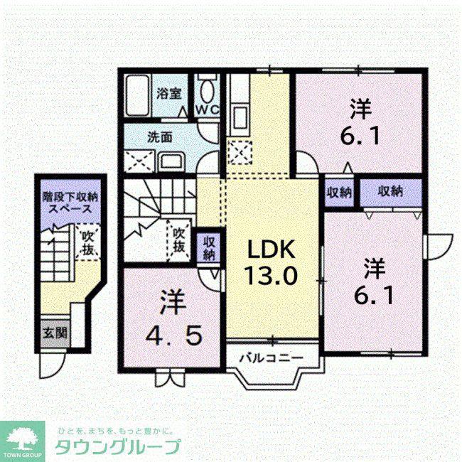 ポポラーレ(3LDK/2階)の間取り写真