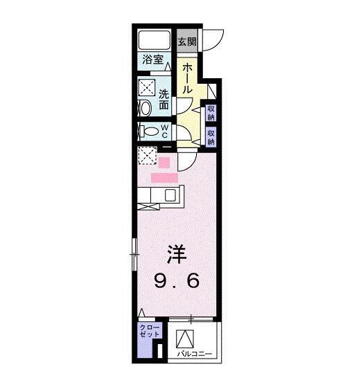 白子リバーハイツ(ワンルーム/4階)の間取り写真