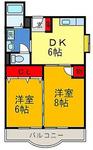 グリーンハイツ長堂(2DK/1階)の間取り写真