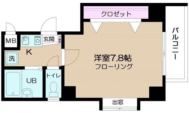 ビルトモア西新宿(1K/3階)の間取り写真