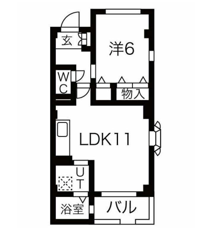 グレイシャス(1LDK/1階)の間取り写真