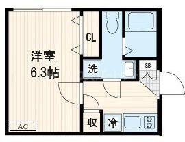 FABRIC千川(1K/3階)の間取り写真