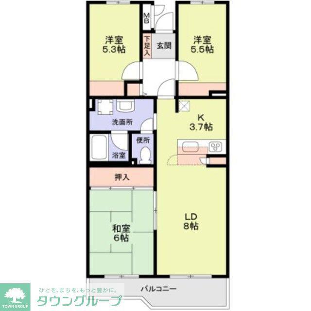 東長崎ハイツ(3LDK/2階)の間取り写真