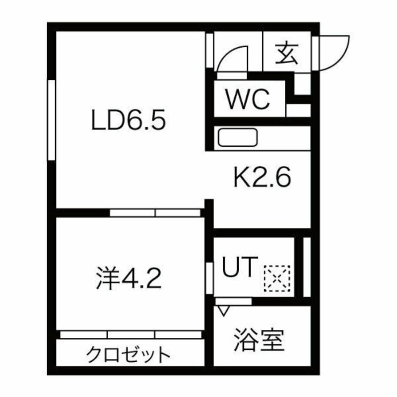 地下鉄東西線 東札幌駅 徒歩3分 4階建 築6年(1LDK/2階)の間取り写真