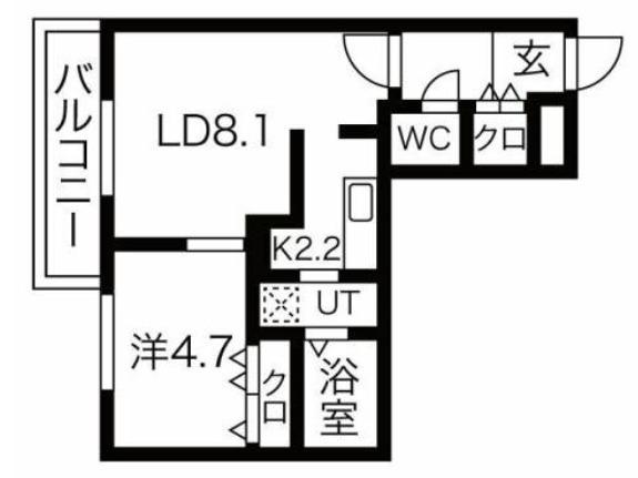 ピアーチェーレ(1LDK/1階)の間取り写真