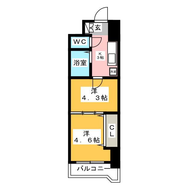 NO40 PROJECT2100博多駅前(2K/9階)の間取り写真