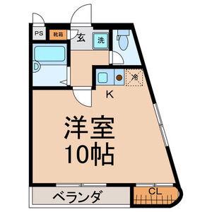 ベイサージュ(ワンルーム/2階)の間取り写真