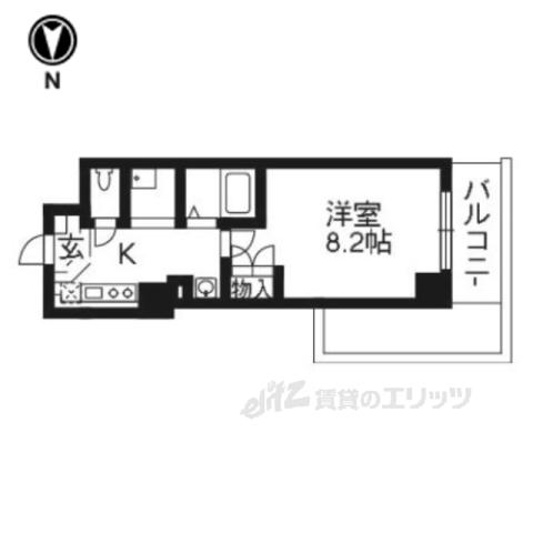 マインズ・コム四条大宮(1K/6階)の間取り写真