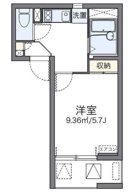 レオネクストエスケイフジ(1K/3階)の間取り写真