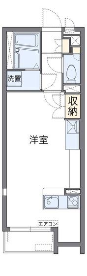 ミランダラフィーナII(ワンルーム/1階)の間取り写真