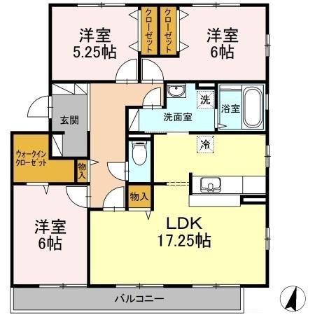 コンシアンス C棟(3LDK/3階)の間取り写真