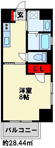 スタディ飛幡(1K/2階)の間取り写真