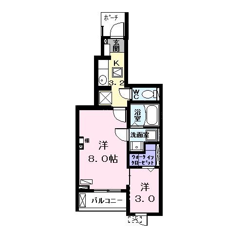 インプレス品川(2K/1階)の間取り写真