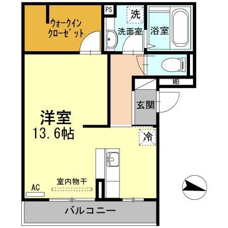 リュミエール(ワンルーム/2階)の間取り写真
