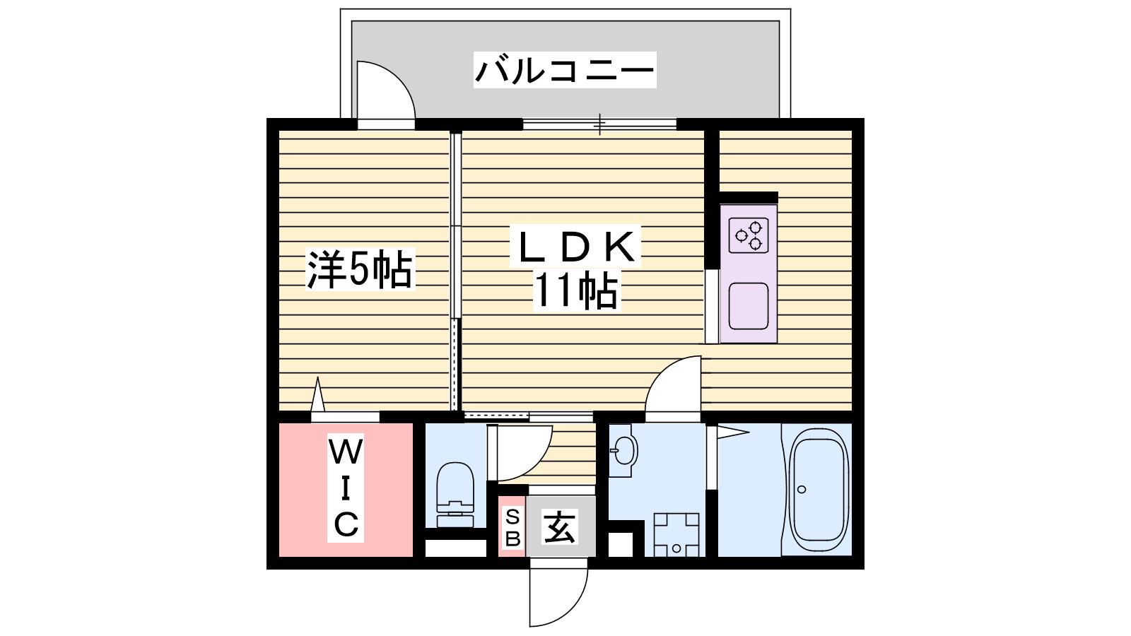 スマイルハートII(1LDK/2階)の間取り写真