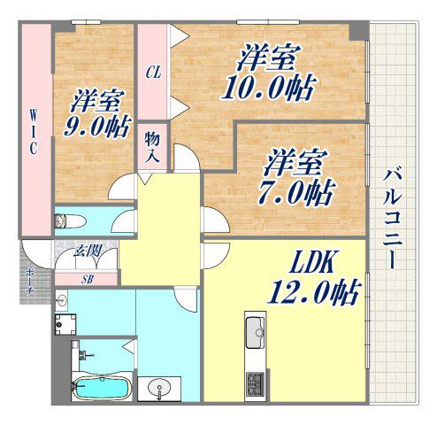 パレグレイス・ヒエダ(3LDK/2階)の間取り写真