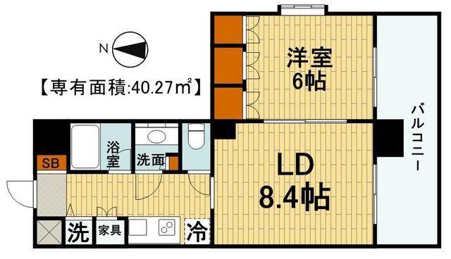 レジディア文京本郷(1LDK/9階)の間取り写真