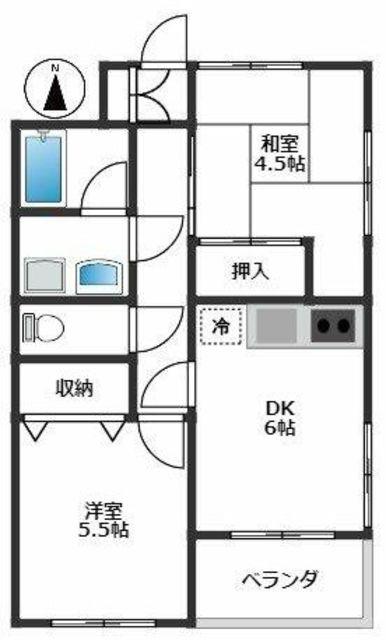 レジデンス扇(2DK/3階)の間取り写真