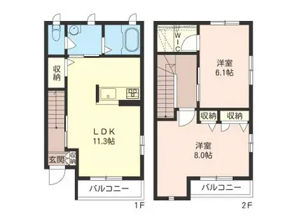 ECOCHARMANTV(2LDK/1階)の間取り写真