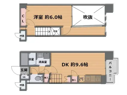 パラッツォ ディ モデルノ(1LDK/4階)の間取り写真