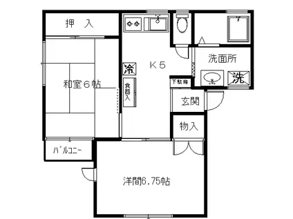 メゾンドYS(2K/2階)の間取り写真