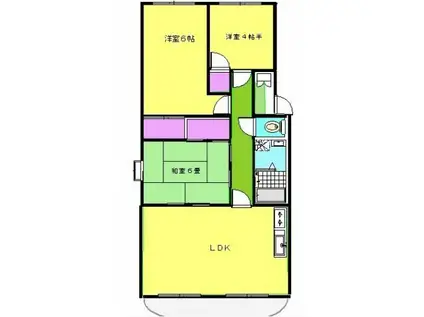 ガーデン葉月III(3LDK/3階)の間取り写真